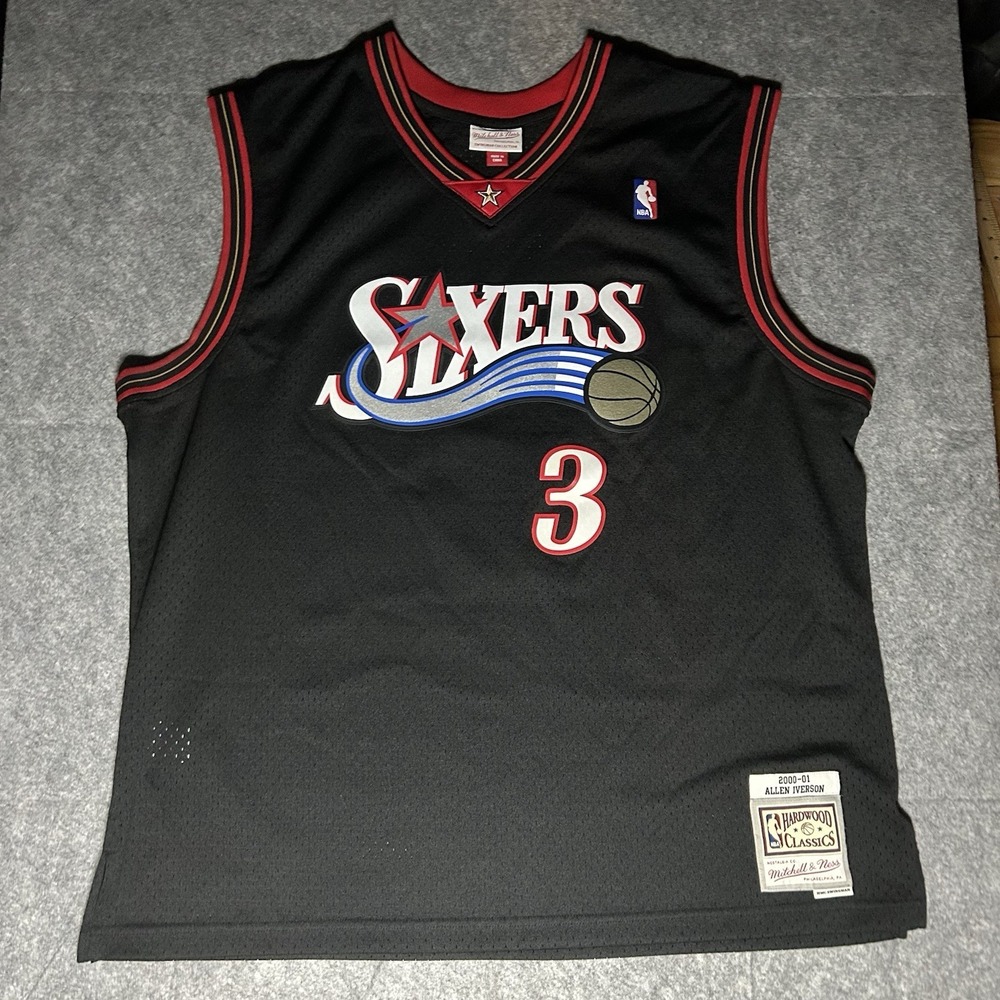 Men's 2XL Allen Iverson 76ers Jersey Mitchell & Ness 2001 HWC Swingman Repro